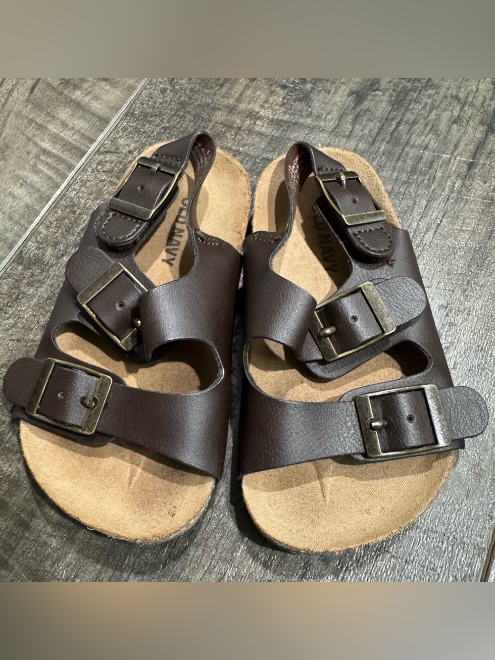 Toddler Boys Old Navy Dark Brown Leather Sandals size 6
